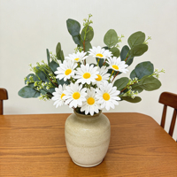 Branche d'eucalyptus artificielle en soie avec graines, style Dollar d'argent, pour bouquets de Thanksgiving, de mariage, de la Saint-Valentin, pour vase, table, cheminée et décoration intérieure