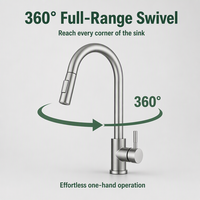 Grifos de Lavabo Modernos de Lujo, Grifo Mezclador de Agua de Acero Inoxidable para Cocina, Baño y Aseo, Montado en el Encimera, de Latón Dorado, para Hotel