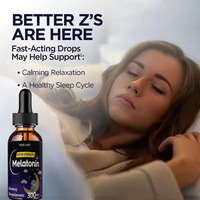 Gouttes liquides de mélatonine OEM pour sommeil profond, marque privée, supplément naturel végétalien 10mg, somnifères rapides, gouttes liquides de mélatonine