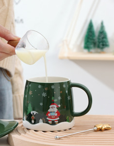 High Quality 12oz Santa Claus Milk Water Cup Gift Mugs Coffee Cup Gift Christmas Mug Ceramic Mugcup With Spoon - Product Image 6