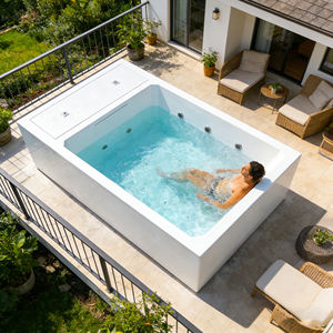 Piscine hors sol portable en fibre de verre pour toute la famille, dimensions personnalisées, petite taille, pour cour extérieure, adultes et enfants - Product Image 4
