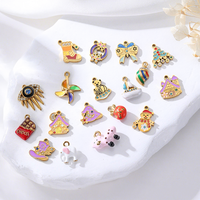 Pendentif breloque en émail en acier inoxydable plaqué or, motifs maison et animaux, pour la création de bijoux DIY (bracelets, colliers, boucles d'oreilles) et accessoires
