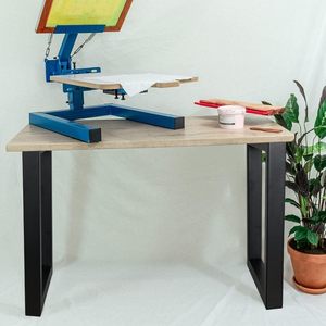 Patas de escritorio cuadradas en forma de U de hierro fundido sólido Industrial moderno, Metal negro para dormitorio, sala de estar, muebles de oficina en casa - Product Image 4