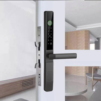 Serrure de porte coulissante intelligente TTLock avec poignée en alliage d'aluminium étanche IP65 via l'application Tuya, réseau WiFi, serrure de porte à empreintes digitales