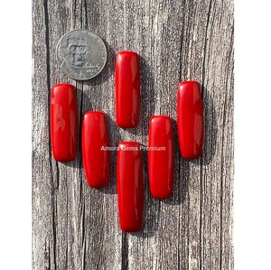 Vibrant Red Rosarita Bar Naja Set Piedras preciosas sueltas para la fabricación de joyas Anillos personalizados Pendientes Colgantes y únicos hechos a mano - Product Image 6