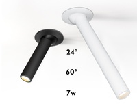 Spot LED cylindrique long 5W 7W en aluminium pour salons, entrées, magasins de vêtements. Fixation en saillie/encastrée au plafond.