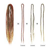Vendita calda da 24 pollici Boho scatola diritta treccia fatta a mano Dread Locs estensioni doppie terminate 2 in 1 set di estensioni Dreadlock miste