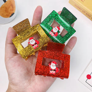 Kızlar için noel kaliteli mini saç pençe klipsleri akrilik kare saç pençe 5 cm saç aksesuarları - Product Image 5