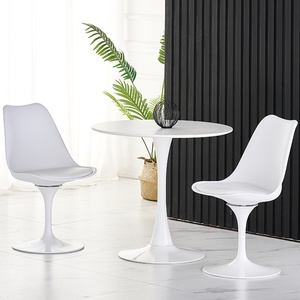 Sedia da Pranzo Girevole Contemporanea con Seduta Imbottita, <span class=keywords><strong>Design</strong></span> Tulipano in Plastica, Gambe in Metallo Bianco - Product Image 6