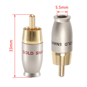 Todo Metal Hi End RCA enchufe macho adaptador de alta calidad Audio <span class=keywords><strong>Phono</strong></span> chapado en oro Jack conector de soldadura para AV Audio Video - Product Image 2