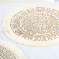 Vente en gros Napperons de table en jute bohème résistants à la chaleur napperons de table et de salle à manger pour restaurants