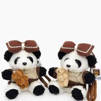 Porte-clés en peluche Panda unique avec grand nœud, jouet en peluche créatif à blocs de couleur avec mini pendentif ours en peluche, accessoire de sac de luxe