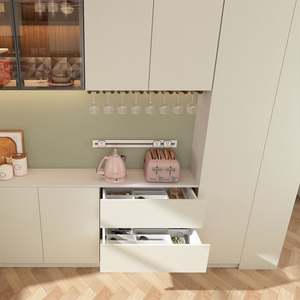 Aparador Moderno y Elegante para el Comedor y Bar, Esencial para Guardar Vajilla, Madera de Mango con Puertas de Vidrio - Product Image 4