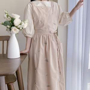 DUOLAI Nordic Simple Floristería Delantal Algodón Lino Jardinería Cafeterías Cocina Delantales Para Cocinar Hornear Restaurante Delantal - Product Image 6