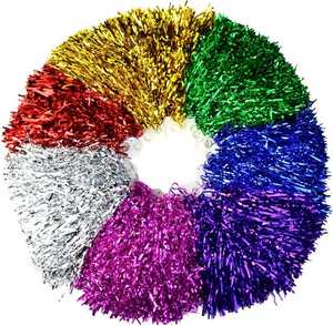 <span class=keywords><strong>Pompones</strong></span> Metálicos Coloridos de Arcoíris con Mango de Plástico de 100g a <span class=keywords><strong>Precio</strong></span> Económico, para Animadoras - Product Image 5