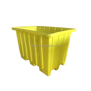 Fûts de palette de déversement d'huile de <span class=keywords><strong>caisse</strong></span> en <span class=keywords><strong>plastique</strong></span> blanche de confinement 2000 <span class=keywords><strong>litres</strong></span> jaunes manipulant des caisses en <span class=keywords><strong>plastique</strong></span> brouette à main - Product Image 1