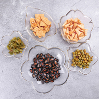 Assiettes à salade et à dessert en verre transparent avec bordure perlée dorée, vente en gros directe usine pour la maison