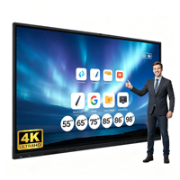 Écran plat interactif 4K de 75 pouces, double système, écran tactile, projection sans fil, tableau de conférence de bureau