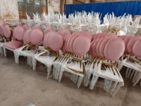 Chaise de mariage fantaisie en or ghanéen, très vendue en 2026, en acier inoxydable durable pour la décoration intérieure et extérieure