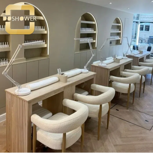 Juego de <span class=keywords><strong>mesa</strong></span> y silla de <span class=keywords><strong>manicura</strong></span> de uñas de madera de Venta caliente con colector de polvo y salida al por mayor para fabricante de salón de uñas de spa - Product Image 2