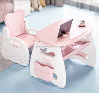 Ensembles de meubles de maternelle en plastique colorés pour tout-petits, bureau d'étude et ensemble de chaises pour enfants d'âge préscolaire