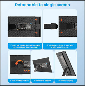 15.6인치 눈에 편한 FHD LCD 디스플레이 타입-C USB 듀얼 노트북 스크린 확장기 IPS 패널 타입 C 휴대용 모니터 - Product Image 5