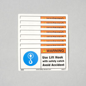 Etiqueta de seguridad para gancho de grúa industrial: Utilice gancho de elevación con dispositivo de seguridad. Etiqueta de instrucciones de elevación industrial. - Product Image 6