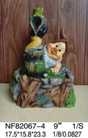 Fontaine d'eau de table décorative électrique d'intérieur en résine, motif animal gnome, produit artisanal à commande manuelle