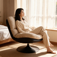 Fauteuil nordique moderne de luxe en tissu avec chaise de loisirs confortable et douce inclinable à 360 ° pour salon
