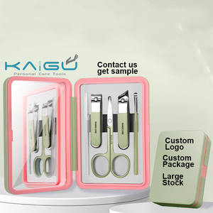 Yeni manikür ve pedikür seti 5 adet paslanmaz çelik Anti sıçrama tırnak makası güzellik tırnak bakımı araçları ile ayna plastik kasa - Product Image 1