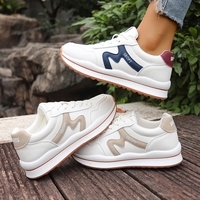 Nouvelles Chaussures Décontractées Blanches et Bleu Marine à Blocs de Couleurs pour Femmes 2026 - Baskets de Sport Rétro à Plateforme Vente en Gros Usine