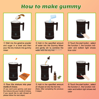 Pembuat Permen Kecil Rumahan 400ml, Mixer Gummy Otomatis, Panci Dalam Anti Lengket, Mudah Dibersihkan, Mesin Pembuat Jelly Rumahan