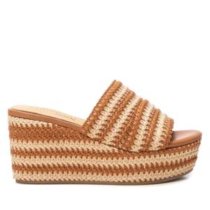 Carmela Women's Wedge Slipper Beige 162237 Platform <b>Sandal</b> - Product Image 1