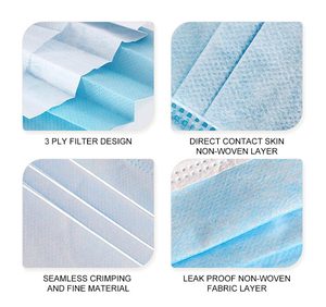 <span class=keywords><strong>Masque</strong></span> facial médical jetable en tissu non tissé bleu anti-poussière personnalisé, <span class=keywords><strong>masque</strong></span> facial à 3 plis - Product Image 2