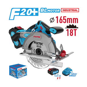 เครื่องมือไฟฟ้าคุณภาพสูง FIXTEC เครื่องตัดไร้สาย 20V แบตเตอรี่ลิเธียม ใบเลื่อยวงเดือน 165 มม. สำหรับงานไม้ รุ่น FCCS16501-14 - Product Image 1
