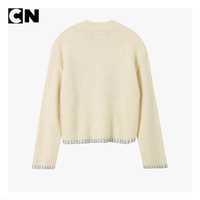 GRS Certificación Suéter Fabricante Logotipo personalizado Mujeres Poliéster Acrílico Casual Jersey de punto Suéter para Otoño Invierno