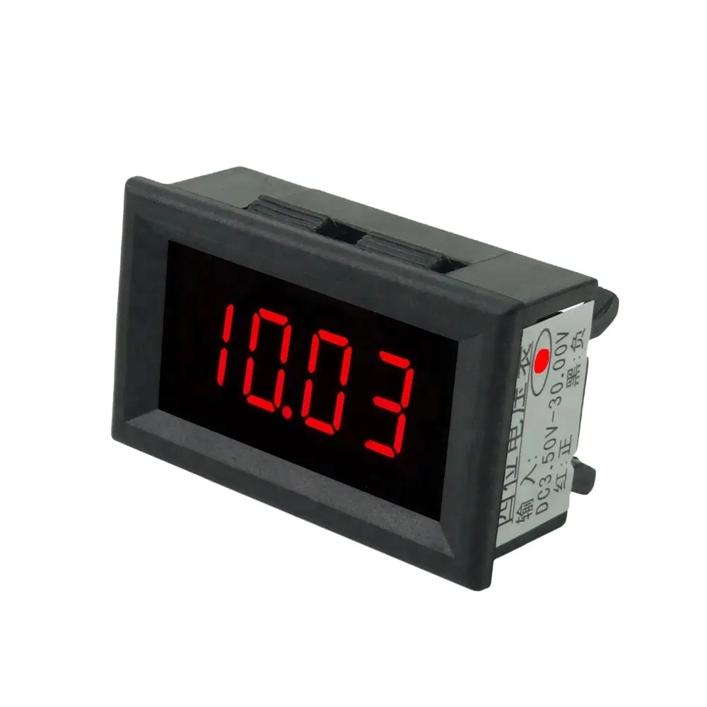 RD 0.36 "4 Digit 2 Kabel dengan Cangkang DC 3.50-30.00 V Voltmeter Voltase Panel Meter LED warna Tampilan Digital Panel Voltmeter