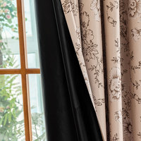 Rideau occultant à œillets en polyester à motif floral pastoral pour chambre et salon
