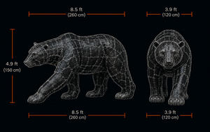Escultura de Oso Plateado, Estatua de Oso Polar de Metal, Figura de Animal Caminando para Decoración de Jardín, Hogar, Patio y Paisaje - Product Image 5