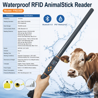 Lecteur RFID portable IP67 pour animaux, Bluetooth USB 134,2 kHz, lecture de micro-puces/étiquettes auriculaires FDX-B & HDX standard pour la gestion du bétail en ferme