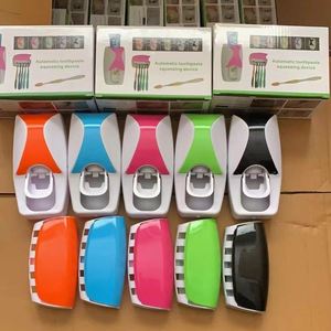 Dispensador de pasta de dientes perezoso ecológico de tres piezas creativo completamente automático exprimidor sin taladro cepillo de dientes montado en la pared Baño - Product Image 4