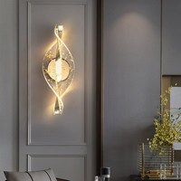 Lampe murale intérieure moderne en cristal acrylique LED de luxe léger pour chambre à coucher, salon, fond de télévision, couloir et bureau à domicile