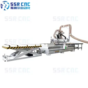 nesting cnc router with linear type 12 pcs auto tool changer for panel furniture