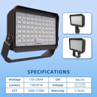 Nouveau design de projecteur LED extérieur en aluminium moulé sous pression pour jardin, 150W 200W IP65