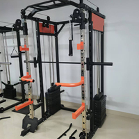 Estación de Gimnasio Multifuncional Todo en Uno para el Hogar, Soporte para Sentadillas, Máquina Smith, Equipo para Ejercicios de Hombros, Pecho y Piernas
