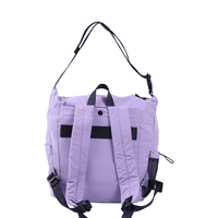 Sac à dos convertible violet clair à double bandoulière avec sangle dissimulée, sac à dos et sac fourre-tout minimaliste convertible pour les déplacements quotidiens