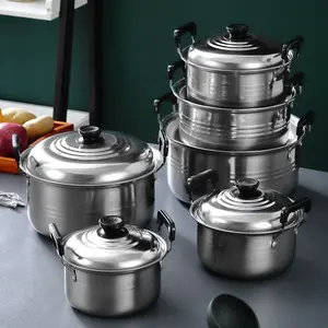 Wholesale 10 pcs Stainless Steel Cookware Set Morden Stock Pot Kitchen Cooking Pot Set With Bakelite Handle