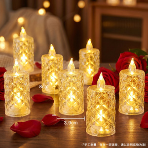 Flameless Plastic <b>Battery</b> Operated Rechargeable <b>LED</b> Votive Candle-shape <b>Light</b> Romantic Warm Yellow Flickering Indoor - Product Image 2