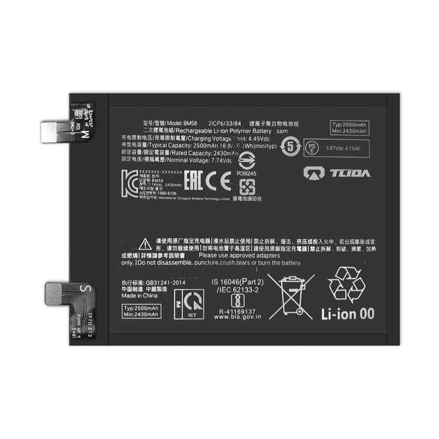 TLIDA Factory Direct High Quality for Xiaomi 11T PRO BM58 Mobile Phone Battery 3.85v in Stock-Wholesale