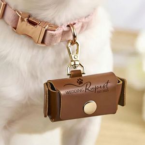 Custom Engraved <b>Dog</b> Collar Ring Box Personalized Pet Proposal Leather Ring Bearer <b>Pouch</b> Gifts Fashion Daily Use Valentine's Day - Product Image 3